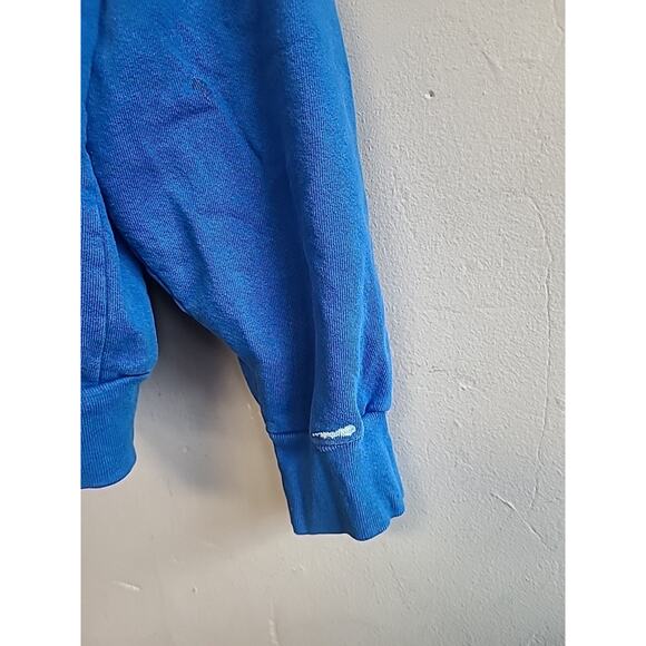 Men's large Brockhampton Video Store blue & yellow mega puff hoodie sweatshirt - Picture 6 of 8